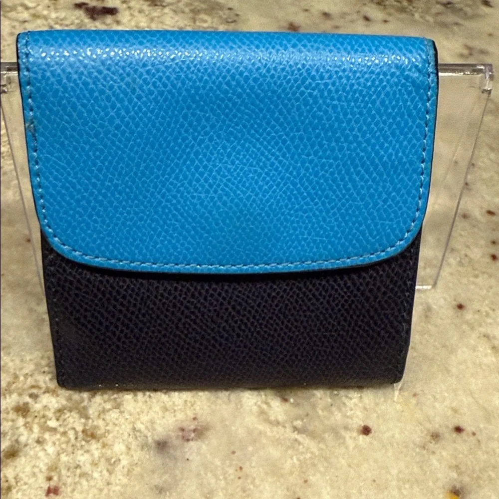 Coach Blue and Black Trifold Wallet